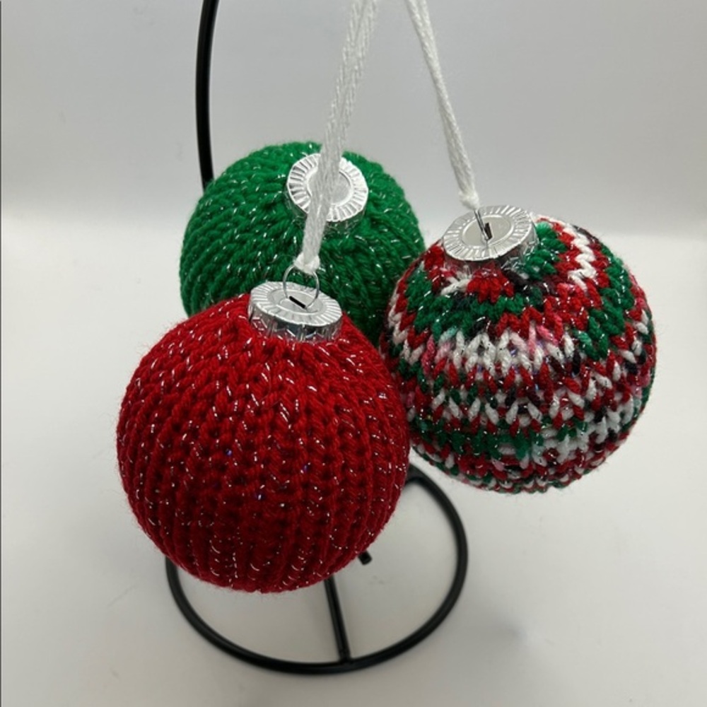 Festive Hand Knit Christmas Ornaments